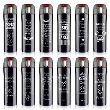 KUBEK TERMICZNY TERMOS 2w1 Z GRAWEREM Twój napis