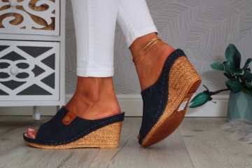 ЖЕНСКИЕ ПРОФИЛИРОВАННЫЕ ШЛЕПАНЦЫ НА ПЛАТФОРМАХ КОЖАНЫЕ СШИТЫЕ