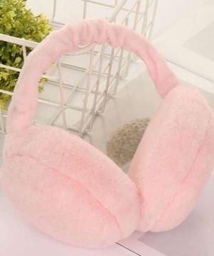 NAUSZNIKI ZIMOWE DAMSKIE OCIEPLANE PLUSZOWE CIEPŁE SKŁADANE FUTERKO OPASKA