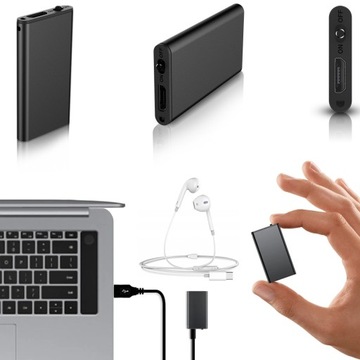 MINI DYKTAFON SZPIEGOWSKI PODSŁUCH AKTYWACJA GŁOSEM ODTWARZACZ MUZYKI 32GB