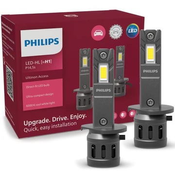 ŻARÓWKI H1 PHILIPS LED RETROFIT ULTINON ACCESS ŁATWY MONTAŻ 6000K BIAŁE KPL