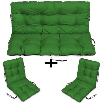 Poduszki na meble RATTAN 140x60x50 zestaw 2+1 ziel