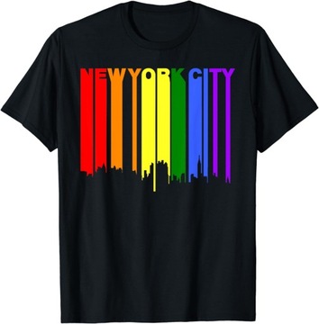 New York City LGBTQ Gay Pride Rainbow Skyline T-Shirt