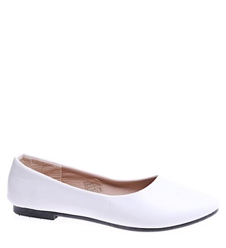 Białe baleriny damskie Płaskie buty baletki balerinki 14604
