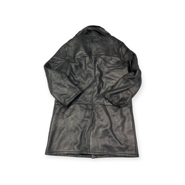 Skórzany czarny płaszcz męski Populer XL
