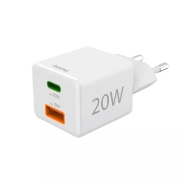 Ładowarka sieciowa Hama Mini 20W USB-C, USB-A