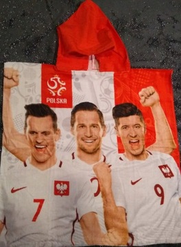 ПОНЧО КУПАЛЬНОЕ С КАПЮШОНОМ ПОЛЬША LEWANDOWSKI EAGLE 120 x 60 см