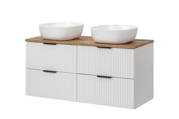 BIAŁA Szafka Łazienkowa z UMYWALKĄ 120 cm BLAT