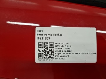 BMW G29 DVEŘE PRAVÉ C34 KEYLESS