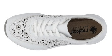 Rieker N6506-80 36 białe skórzane sneakersy półbuty sportowe