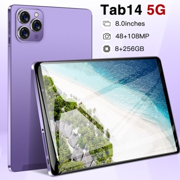 Планшет 8,0 дюйма, восьмиядерный процессор, 8 ГБ ОЗУ, 256 ГБ ПЗУ, Android 12.0