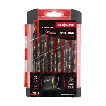 WIERTŁA DO METALU HSS DIN338 SZLIF.KR.SZT.19(1-10MM) PROLINE