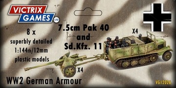 VICTRIX WW2 German Armour 7.5cm Pak 40 and Sd.Kfz. 11