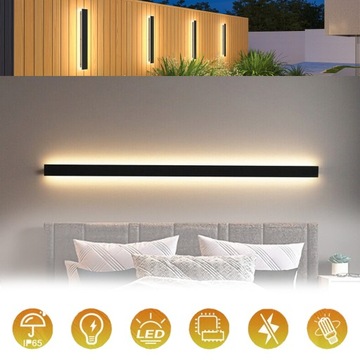 100CM ZEWNĘTRZNA NOWOCZESNA LAMPA ŚCIENNA LED ELEGANCKI KINKIET ŚCIENNY