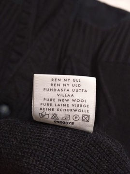 sweter wełniany warkocz rozpinany męski zamszowe wstawki pierre cardin XL