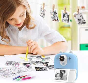 DRUKUŚ 2.0 С КАМЕРОЙ МИНИ-ТЕРМОПРИНТЕР СИНИЙ + 13 РОЛИКОВ