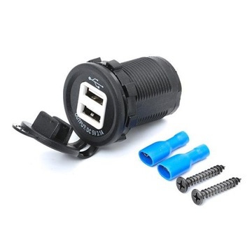 ŁADOWARKA 2X USB 3,1A GNIAZDO HERMETYCZNE 12V 24V