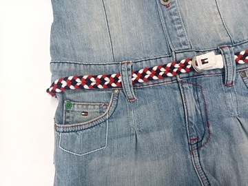 TOMMY HILFIGER JEANSOWY KOMBINEZON Z PASKIEM r. S