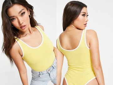 Threadbare Body żółte z białymi lamówkami S (36)