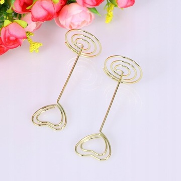 Золотая подставка для фотографий с зажимом для номера