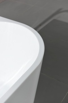 WANNA WOLNOSTOJĄCA NAROŻNA PRZYŚCIENNA 150x75 LEWA BIAŁA Z PRZELEWEM