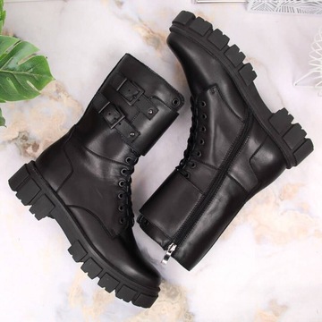 Czarne Skóra naturalna Buty Dolce Pietro r.37