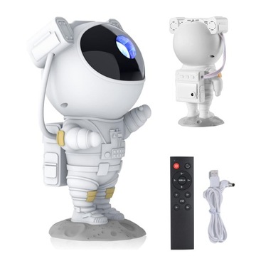 PROJEKTOR GWIAZD LED LAMPKA NOCNA ASTRONAUTA DO SYPIALNI