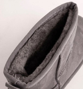 7881 SZARE OCIEPLANE BOTKI ŚNIEGOWCE NA PLATFORMIE GRUBA PODESZWA 41