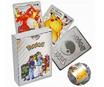 Карты POKEMON 3в1, 165 шт., мега-набор золото, черный, серебряный