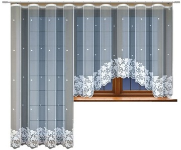 Kpl. firan żakardowych wzór 25251 200x240 + 300x120cm (z taśmą)
