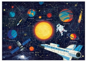 PUZZLE Układ Słoneczny + elementy planet Mudpuppy