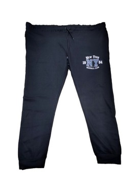 8XL Duże Czarne Dresy Ściągacz Jogger New York Ny