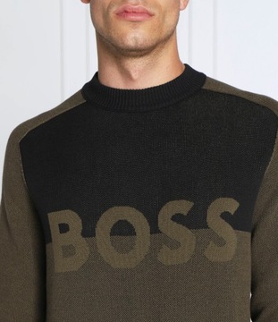 BOSS ORANGE sweter Asave | Regular Fit oliwkowy
