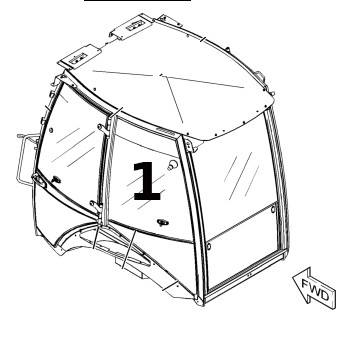 ОКНО ЗАДНЕЙ ДВЕРИ ЛЕВОЕ CAT 432E 2059621 ЭКРАН ПЕЧАТЬ