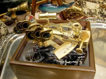 Секстан латунный в коробке - NSWB -GD