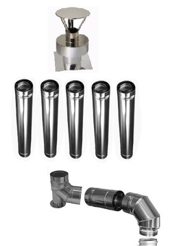 KOMIN 80/125 5m KWASÓWKA Z REDUKCJĄ 60/100 DO VAILLANT, ARISTON, TERMET