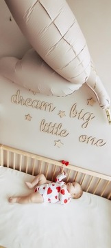 Drewniany Napis na ściąnę 3D Dream big little one + BALON + GWIAZDKI HIT