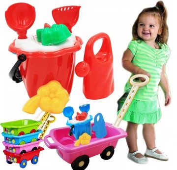ТЕЛЕЖКА С РУЧКОЙ ТАЧКА ПЕСОЧНИЦА + БЕСПЛАТНЫЙ НАБОР + ведро + лопата