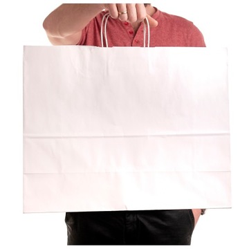 БУМАЖНЫЙ СУМКА для покупок БЕЛЫЕ сумки 50х18х39см SHOP пакеты 100 шт.