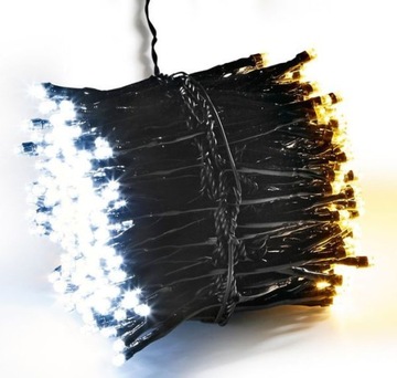 400szt led łańcuch białe ciepłe i zimne TIMER 6,7m