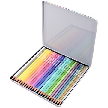 ПАСТЕЛЬНЫЕ ЦЕНЦИЛИ В МЕТАЛЛИЧЕСКОЙ КОРОБКЕ KIDEA 24 ЦВЕТА