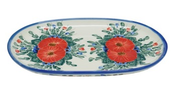 Ceramiczny półmisek 28 owalny średni Bolesławiec