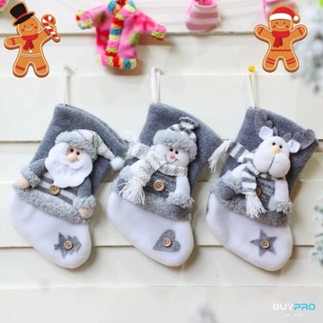 3 РОЖДЕСТВЕНСКИХ НОСКА В ПОДАРОК ​​Декоративная туфелька ДЛЯ КАМИНА Декоративная на окно