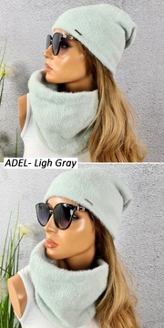 ALPAKA Komplet CZAPKA + KOMIN zimowy ADEL KOLORY