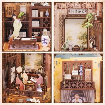 Book Nook DIY Altana Białej Orchidei CuteBee Domek pomiędzy książki