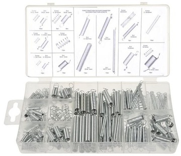 ZESTAW SPRĘŻYNEK SPRĘŻYNKI METALOWE 200 SZT MIX