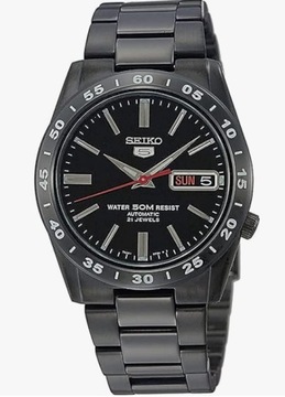 Seiko zegarek męski SNKE03K1 Automatyczny czarny z datownikiem CZARNY