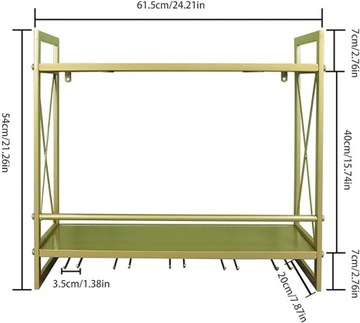 CNNINGYI Промышленная настенная винная стойка, Золотая винная стойка B513
