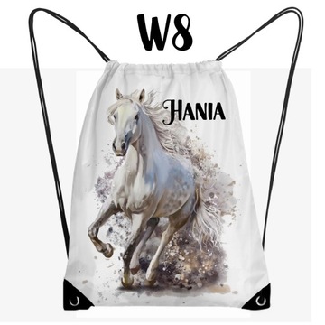 WOREK DO PRZEDSZKOLA PLECAK Z IMIENIEM KONIE w1