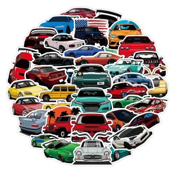 НАКЛЕЙКИ Набор наклеек СТИКЕР бомба MIX CARS 50 шт.